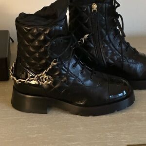 CHANEL Black Quilted Women's Boots